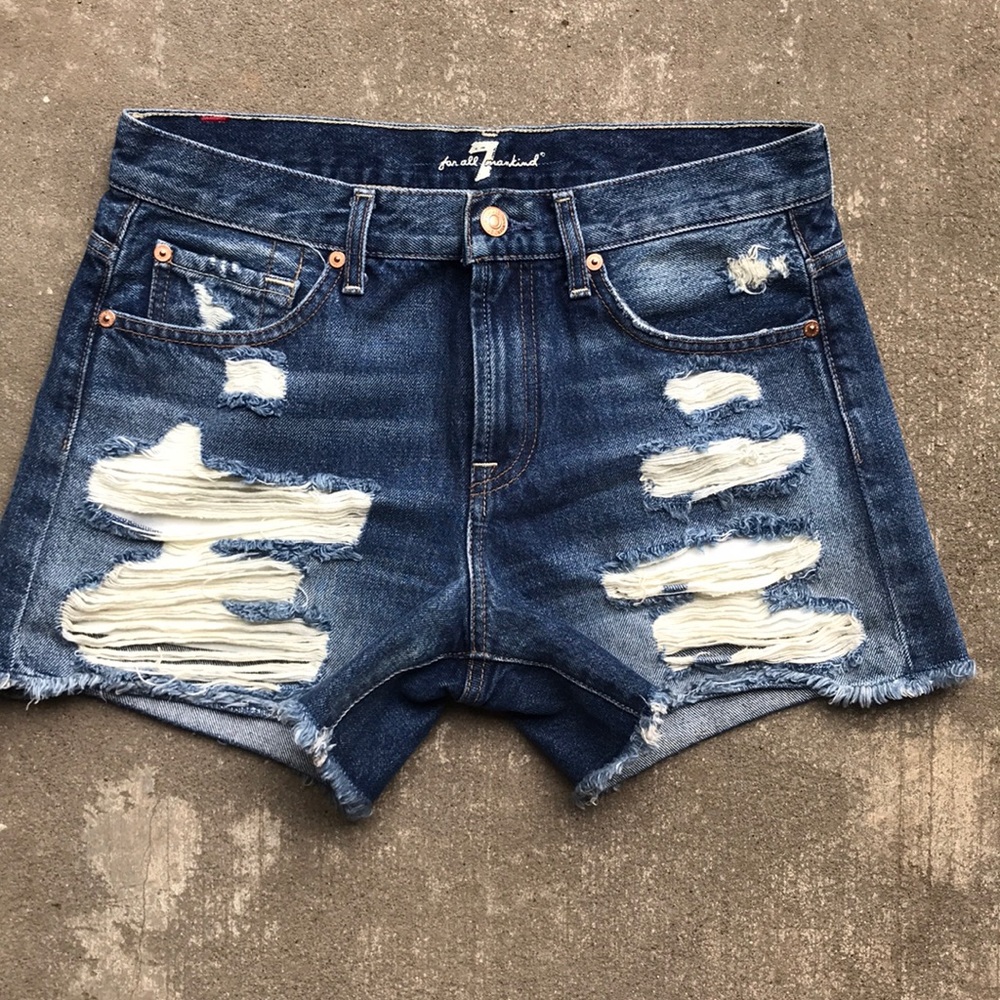 7 For All Mankind Distressed Shorts